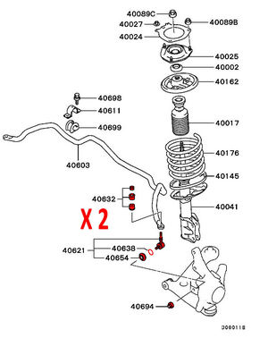 RoadNutz Poly Front Drop Links for Mitsubishi Airtrek (CU2W) 2.0 Turbo 2001-2006 #3